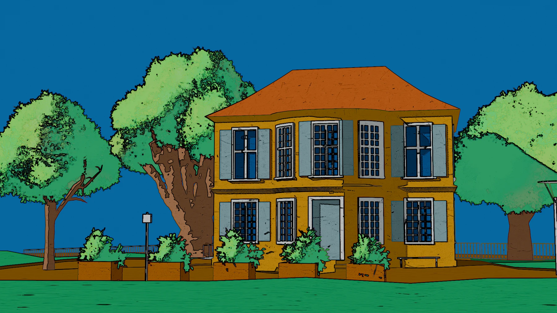 Stylized Villa Billet scene prepared for the VR exhibition