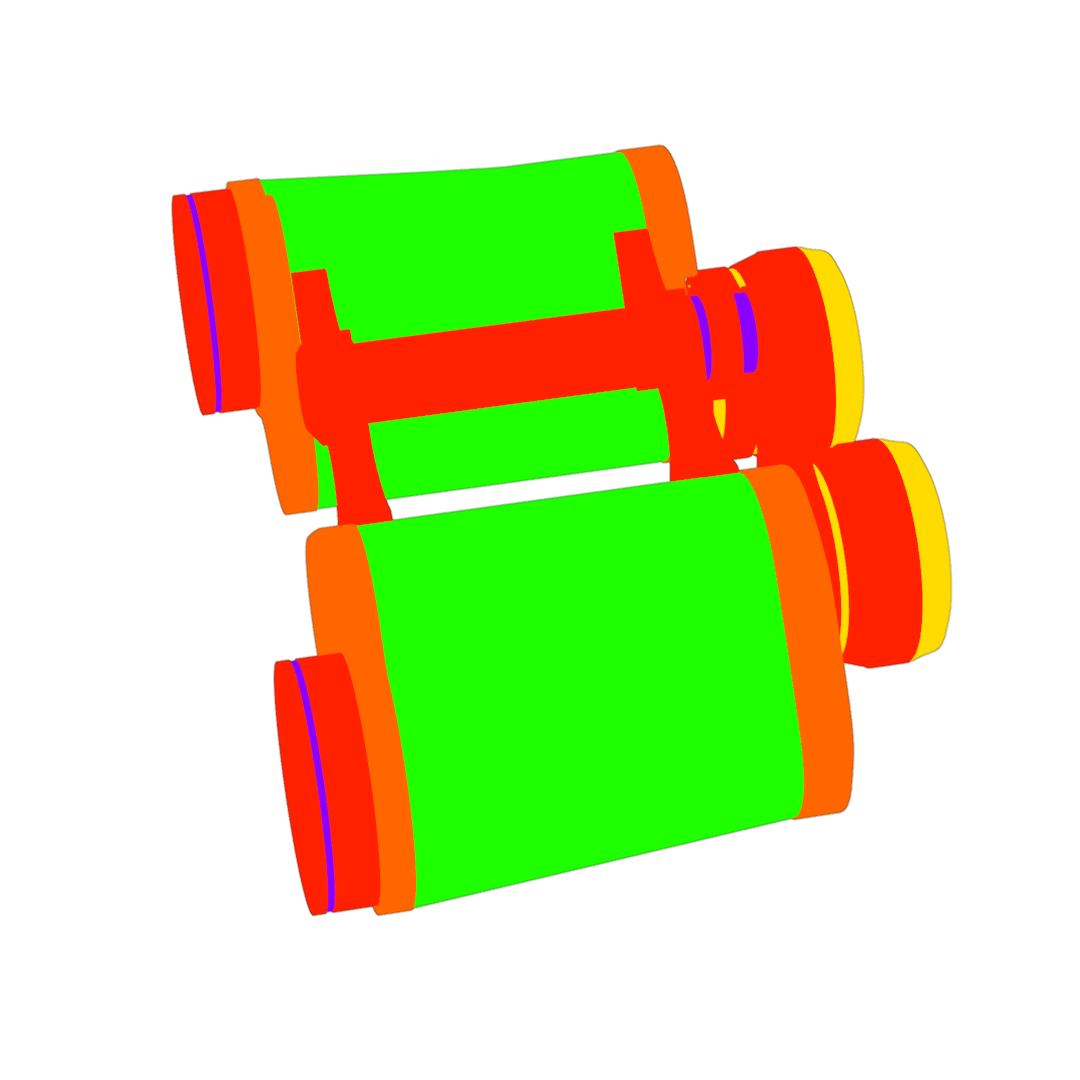 Material ID render of the binoculars