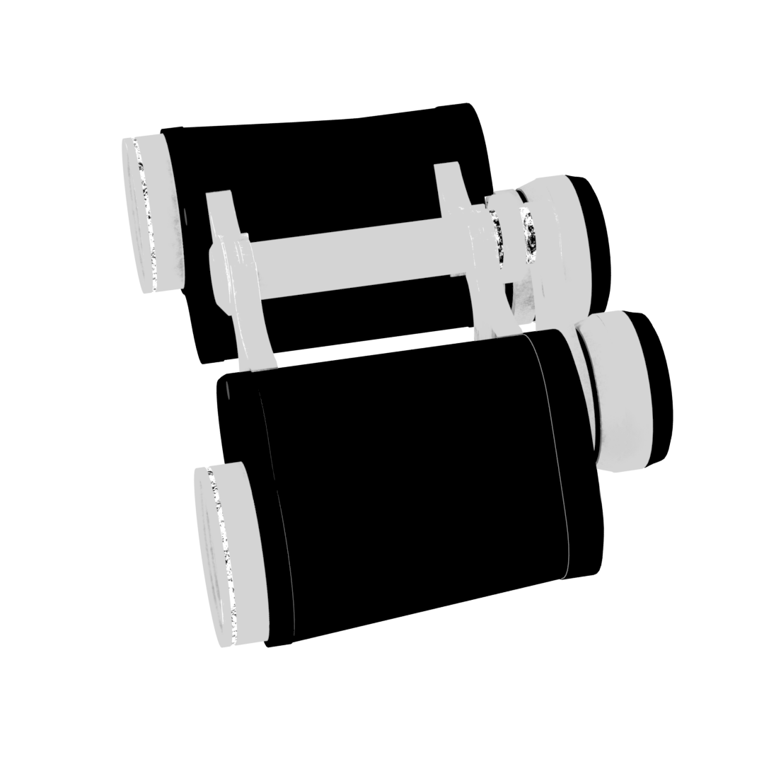 Metallic render of the binoculars